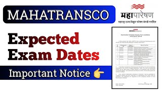 MSEB  MAHATRANSCO Exam Dates  Important Update  🔥 [upl. by Gawain]