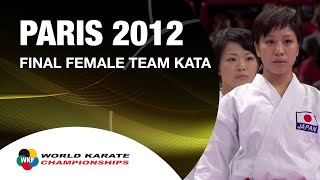 12 Karate Japan vs Italy Final Female Team Kata WKF World Karate Championships 2012 [upl. by Inalaehak56]