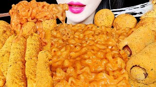 ASMR CHEESY CARBO FIRE NOODLE CHICKEN CHEESE BALL 까르보불닭 뿌링클 치킨 치즈볼 먹방 EATING SOUNDS MUKBANG [upl. by Wagoner]