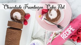 Chocolade Frambozen Cake Rol ⤑ Licht en Luchtig  RECIPE [upl. by Layney]