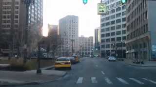 Driving Downtown  Detroit Michigan [upl. by Ayikahs895]