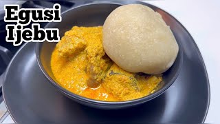 EGUSI IJEBU AND EBA PREPARED THE EASIEST WAY  EGUSI RECIPE cooking nigerianfood localrecipes [upl. by Clovah]