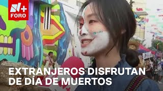 Estudiantes extranjeros disfrutan de la celebración de Día de Muertos en CDMX  Las Noticias [upl. by Thormora]