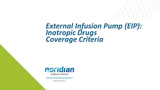 External Infusion Pump EIP Inotropic Drugs Coverage Criteria [upl. by Venu]