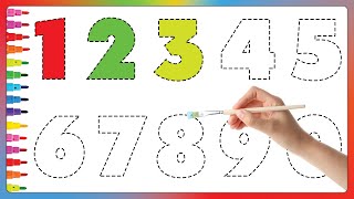 Learn Number and Learn Colors  Number Coloring Pages numbers kidsvideo kidssong 123456789 123 [upl. by Anadroj]