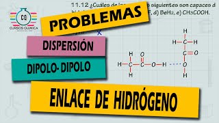 Ejercicio ENLACE DE HIDRÓGENO F DIPOLO DISPERSION Pto Ebullición [upl. by Publus]