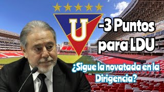 LDU ha sido sancionada con la pérdida de 3 puntos La historia la cuenta Óscar Portilla aquí [upl. by Ortrud]