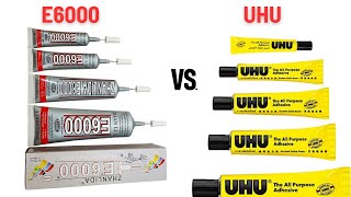 THE DIFFERENCE BETWEEN E6000 AND UHU ALL PURPOSE ADHESIVE GLUE [upl. by Deloris]