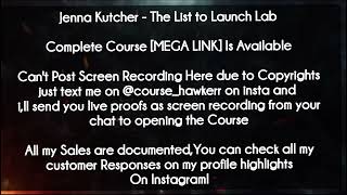 Jenna Kutcher course  The List to Launch Lab download [upl. by Nosirrah112]