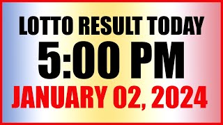 Lotto Result Today 5pm January 2 2024 Swertres Ez2 Pcso [upl. by Lauren64]