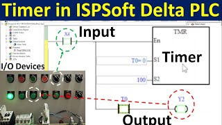 Timer of Delta DVP PLC using ISPSoft Programming Software  Timer TT and DN bit [upl. by Annovahs618]