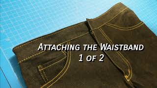 How to Sew Waistband on Jeans part 1  Beginners Guide [upl. by Landis]