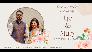 Wedding Ceremony of Jijo amp Mary at Christos Mar Thoma Church Kakkanad [upl. by Charline162]