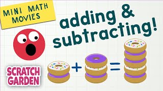 Adding amp Subtracting  Mini Math Movies  Scratch Garden [upl. by Pack]