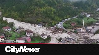 Search for survivors continues following deadly Bosnia floods [upl. by Yluj]