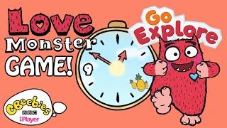 CBeebies Learning Games for Kids 🎮 Telling the Time with Love Monster 💙 CBeebies [upl. by Nnalyrehs647]