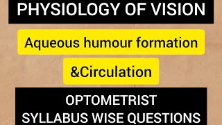 Physiology of vision part 3Aqueous humour formation and circulation [upl. by Schroth]