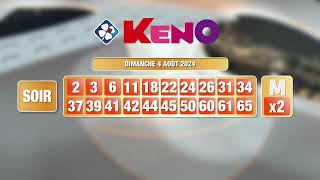 Tirage du soir Keno® du 04 août 2024  Résultat officiel  FDJ [upl. by Eadwina]