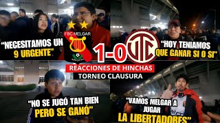 quotNECESITAMOS UN 9quot  HINCHAS de MELGAR reaccionan al TRIUNFO ante UTC  TORNEO CLAUSURA [upl. by Enilehcim]