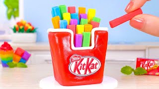 Kue KITKAT Pelangi Miniatur yang Menakjubkan 🌈🍫 Mini Fondant Cake ASMR [upl. by Pedrotti808]