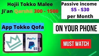 Hojii Tokko Malee Jian Qarshii 300  1500 Argachuuf  Iproyal passive income [upl. by Aldous898]