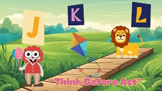 Alphabet J K L  J for Joker K for Kite L for Lion  Think twice before Act  Kids Story [upl. by Nonarb]