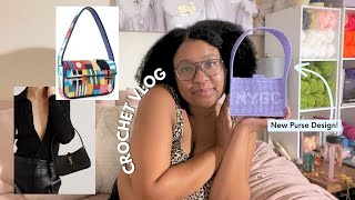 Needlepointing a StaudYSL Inspired Shoulder Bag Chatty Vlog [upl. by Eetak]