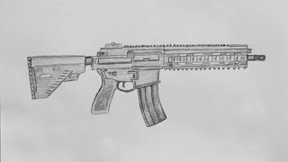 Detailed Drawing HK416 A5 assault rifle [upl. by Nrublim]