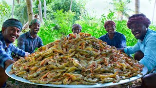 PRAWNS FRY  Crispy Shrimp Fry Recipe Cooking in Village  Tasty Fried Shrimp Seafood Recipe [upl. by Wilber664]