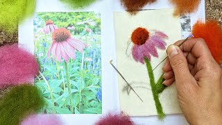 How I Start a Needle Felt Painting From a Photo to Wool [upl. by Else]