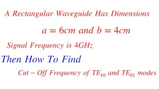 How To Find Cut off Frequency For Rectangular Waveguide  Microwave Engineering Solved Problem [upl. by Arehahs249]