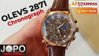 OLEVS 2871 Luxury Chronograph Watch│Olevs Watch Review│Subtitles [upl. by Suckram]