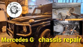 Mercedes G  W463  chassis repair  rear shock absorber bracket repair [upl. by Fausta]