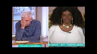 Phillip schofield facepalms at white woman who identifies as black after tanning injection [upl. by Sonia]