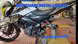 Chain installation bajaj Rs 200Ns 200 [upl. by Llenreb]