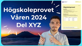 Högskoleprovet Våren 2024  LÖSNINGAR Provpass 2  XYZ [upl. by Tod]