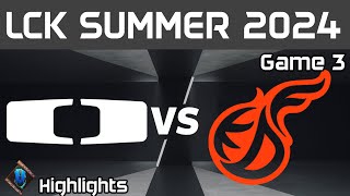 DK vs KDF Highlights Game 3  LCK Summer W7D4 2024  Dplus KIA vs Kwangdong Freecs by Onivia [upl. by Igenia]