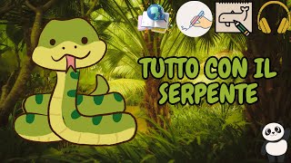 Animali per bambini video con Pandino  IL SERPENTE  Impara scrivi disegna e ascolta [upl. by Euphemie]