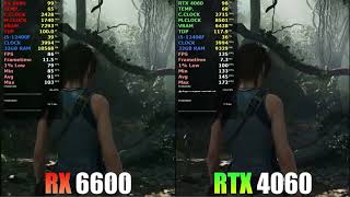 AMD RX 6600 vs RTX 4060 Shadow of TombRaider Performance Test [upl. by Ellenaj6]