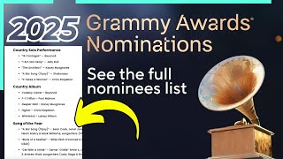 Grammy nominations 2025  grammy nominations 2025 Complete List of nominees [upl. by Chasse]