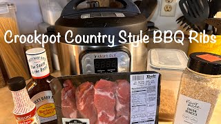 Country Style BBQ Pork RibsAtHomewithMimiandKikiCrockpot Recipe [upl. by Sinnard]