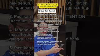 5 Tips Untuk Senang Lulus Loan Rumah belirumahbankloan homeloanspecialistpinjamanrumah [upl. by Tesler]