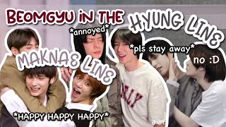 TXT Beomgyu in the hyung line vs maknae line [upl. by Idet]