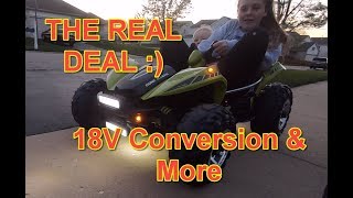 Power Wheels Dune Racer 18v Conversion with Milwaukee Tools battery and more [upl. by Stillas]