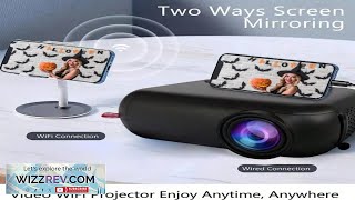 Home Theater Portable Mini Projector Supporting Smartphone WIFI amp Wired Screen Sharing Review [upl. by Ruthe]