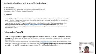 Authentication User With Azure In Spring boot [upl. by Idnak]
