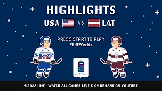 Highlights  USA vs Latvia  2022 IIHFWorlds [upl. by Asehr]