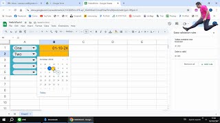 Google Sheet add dropdown and calendar [upl. by Aicenav]