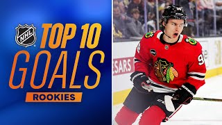 Top 10 Rookie Goals of 202324 NHL Season [upl. by Enajiram825]