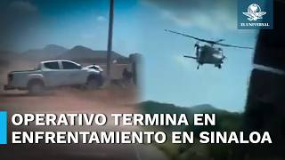 Helicóptero artillado se enfrenta a balazos contra camioneta en Sinaloa [upl. by Ludeman648]